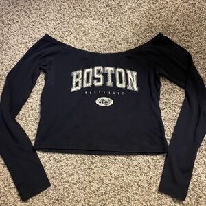 Primark, Boston off the shoulder long sleeve top dark blue